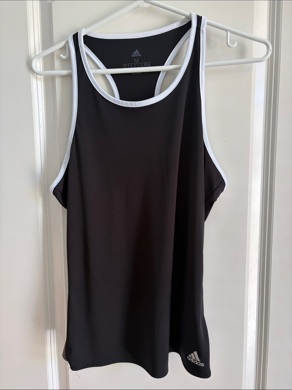 adidas Black Tank Top with White Trim